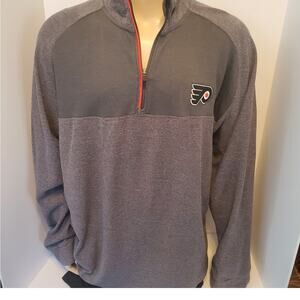 NHL Official Licensed Philadelphia Flyers Knit shirt 1/4 zipper Size Large NWT